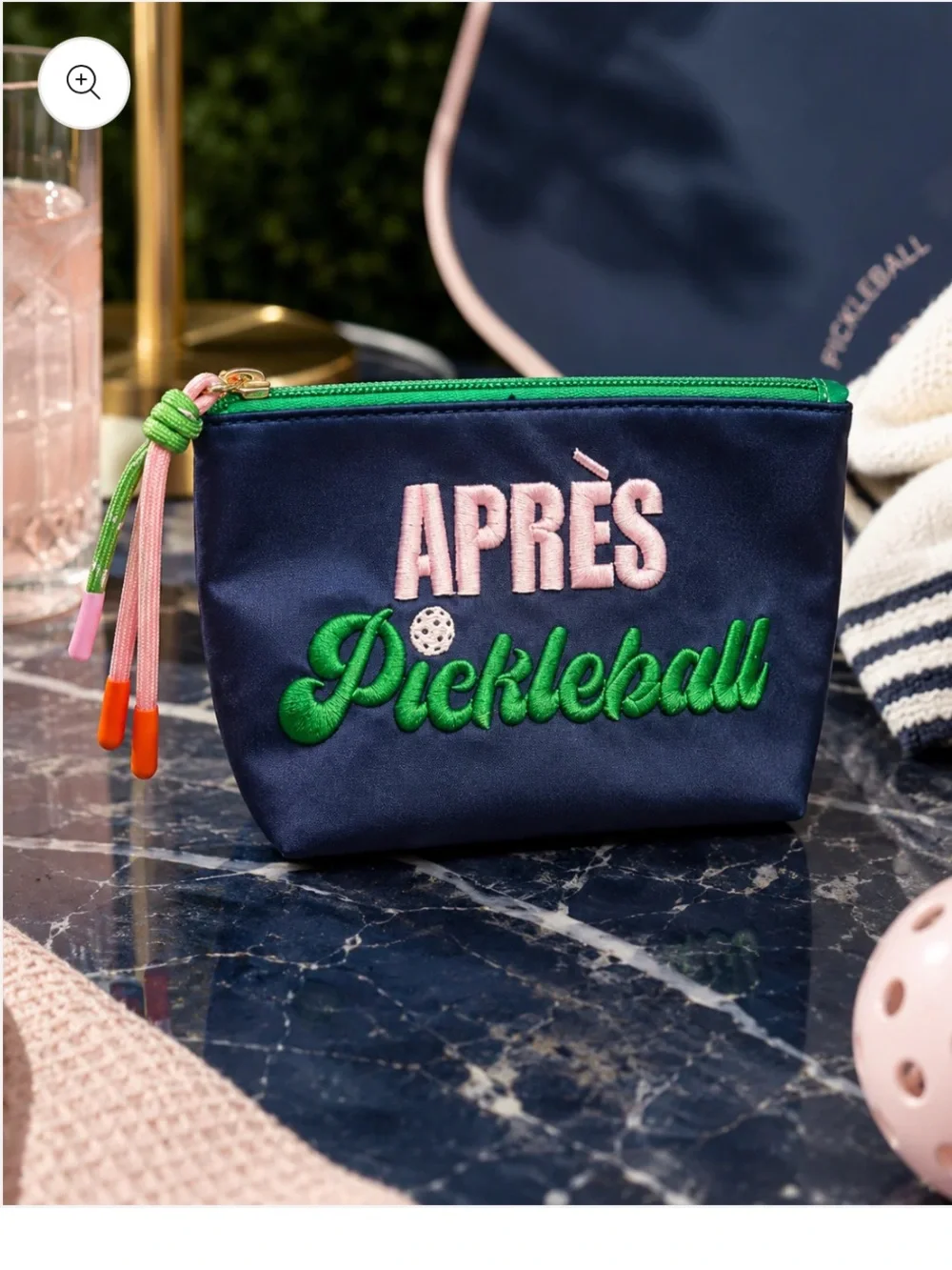 Après Pickleball Small Navy Zipper Pouch
